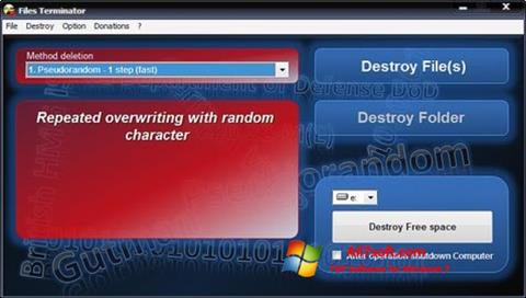 Petikan skrin Files Terminator untuk Windows 7
