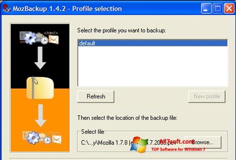 Petikan skrin MozBackup untuk Windows 7