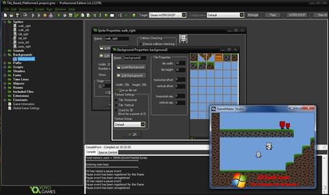 Petikan skrin GameMaker: Studio untuk Windows 7