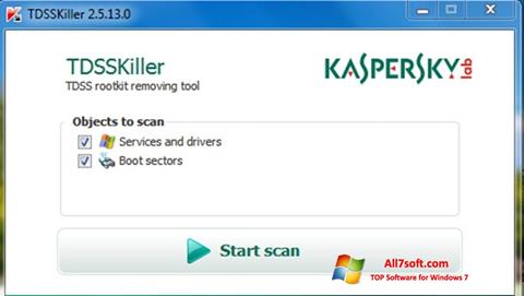 Petikan skrin Kaspersky TDSSKiller untuk Windows 7