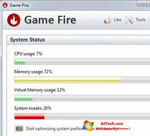 Petikan skrin Game Fire untuk Windows 7