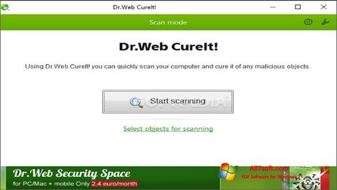 Petikan skrin Dr.Web CureIt untuk Windows 7