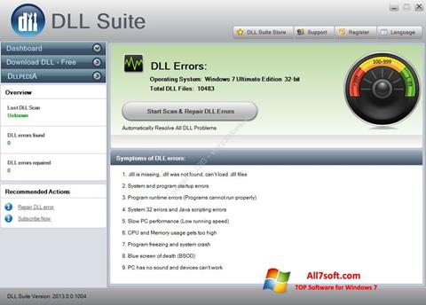 Petikan skrin DLL Suite untuk Windows 7