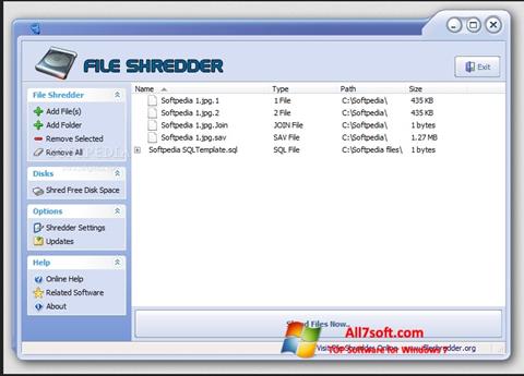 Petikan skrin File Shredder untuk Windows 7