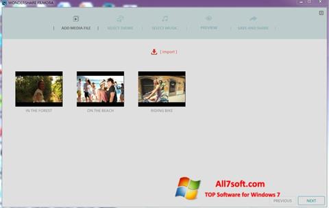 Petikan skrin Wondershare Filmora untuk Windows 7