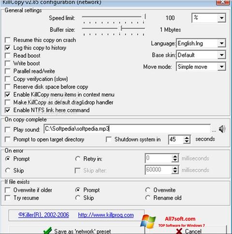 Petikan skrin KillCopy untuk Windows 7