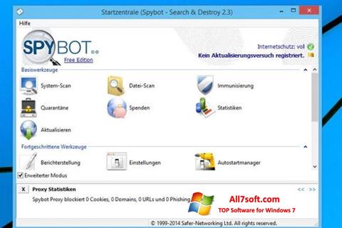 Petikan skrin SpyBot untuk Windows 7