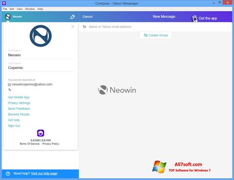 Petikan skrin Yahoo! Messenger untuk Windows 7