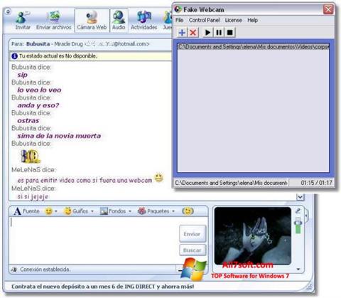 Petikan skrin Fake Webcam untuk Windows 7
