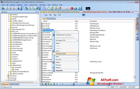Petikan skrin Remote Administration Tool untuk Windows 7