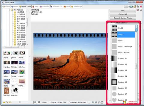 Petikan skrin PhotoScape untuk Windows 7