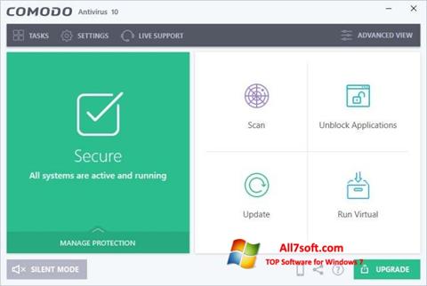 Petikan skrin Comodo Antivirus untuk Windows 7