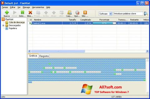 Petikan skrin FlashGet untuk Windows 7